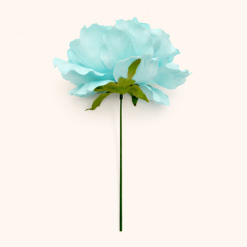 Flor Flamenca Peonía Grande para Pelo · Verde Agua Ø17 cm