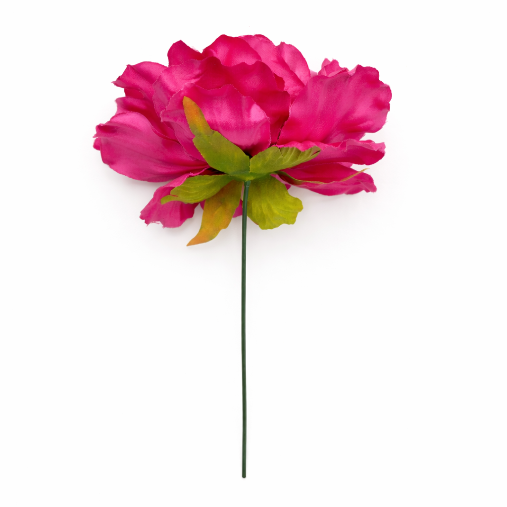Flor Flamenca Peonía Grande para Pelo · Fucsia Ø17 cm
