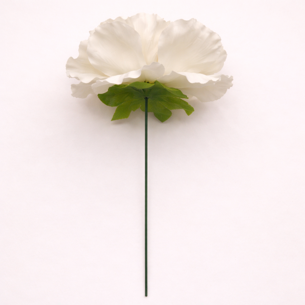 Flor Flamenca Peonía Grande para Pelo · Marfil Ø17 cm