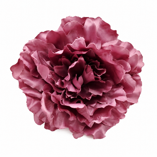 Flor Flamenca Peonía Grande para Pelo · Malva Ahumado Ø17 cm