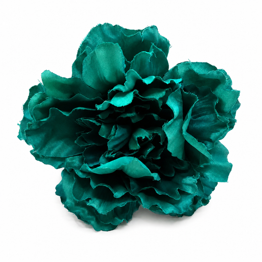Flor Flamenca Peonía Grande para Pelo · Turquesa Ø17 cm