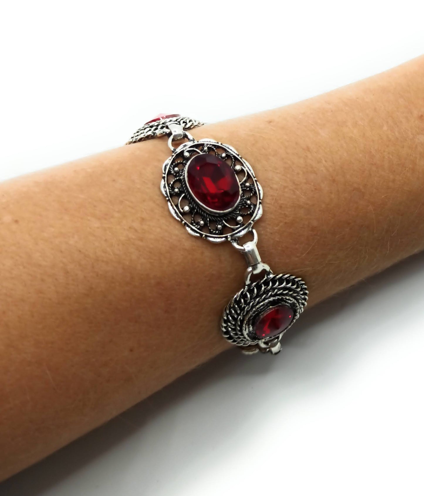 Pulsera Cristales · Rojo