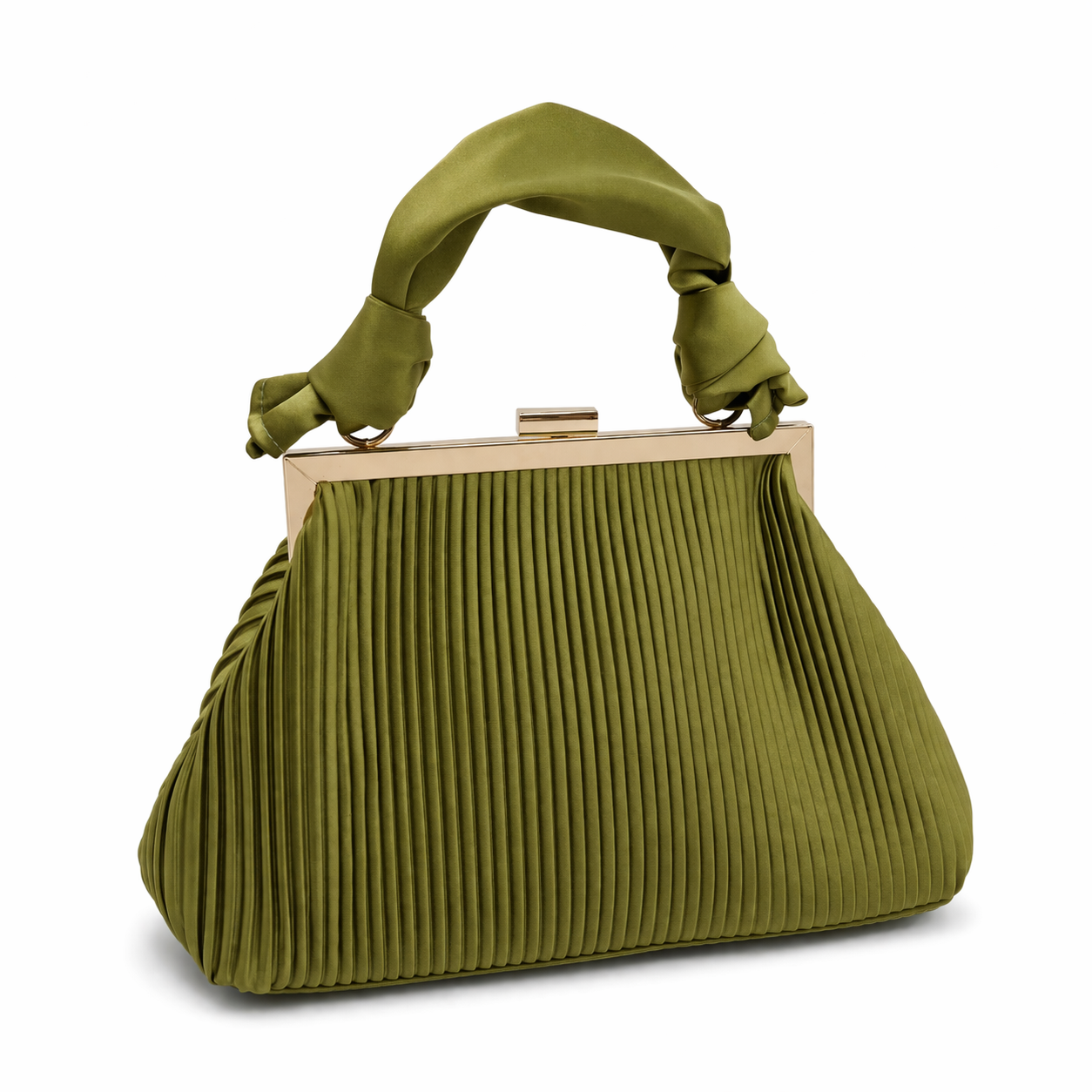 Bolso de fiesta color pistacho con asa textil de nudo – Elegancia fresca y tendencia (Edición Limitada)