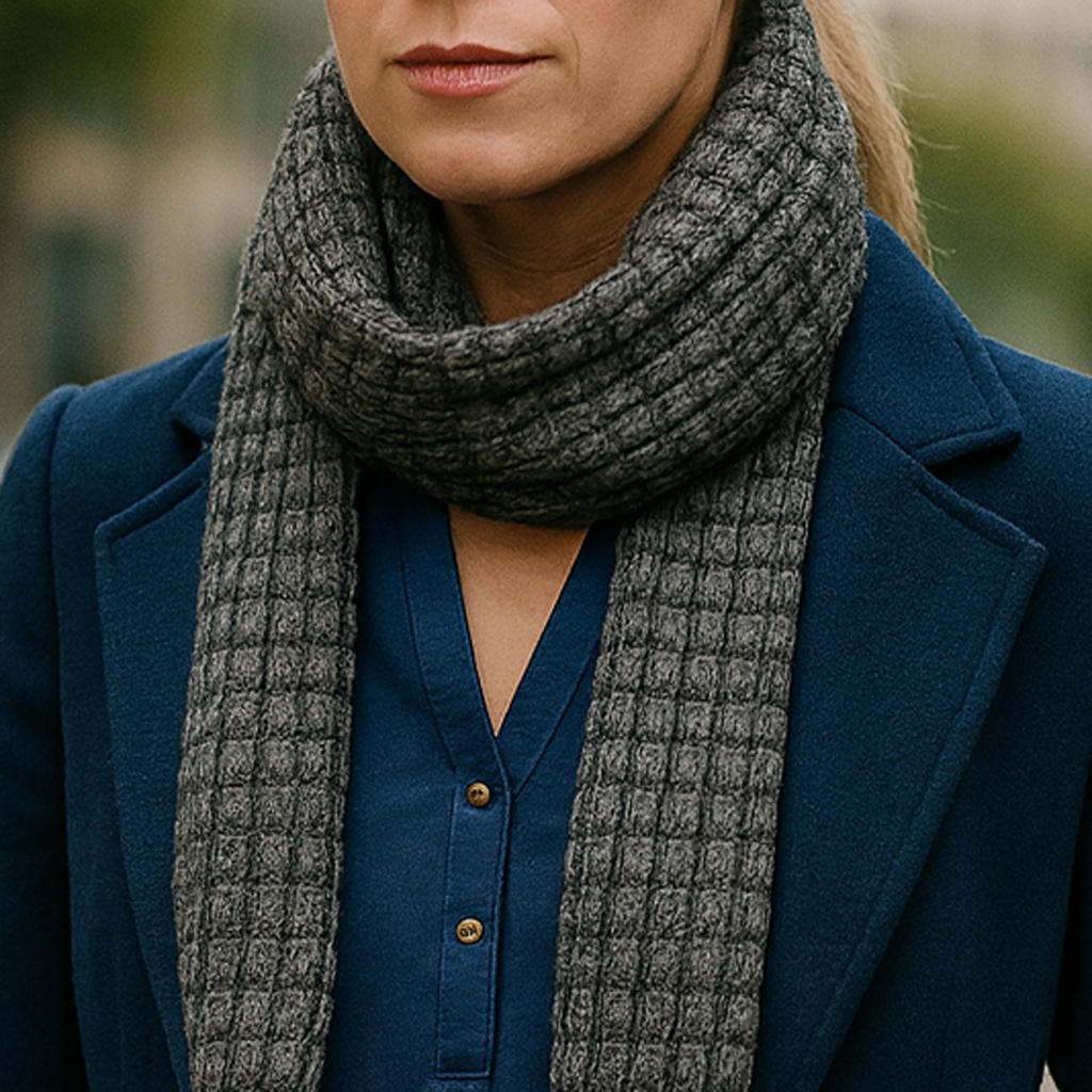 Bufanda Larga Tejida · Gris (última unidad!)