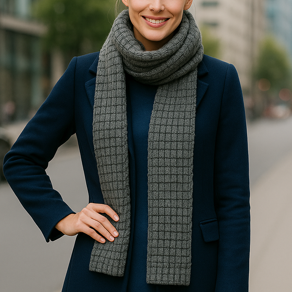 Bufanda Larga Tejida · Gris (última unidad!)