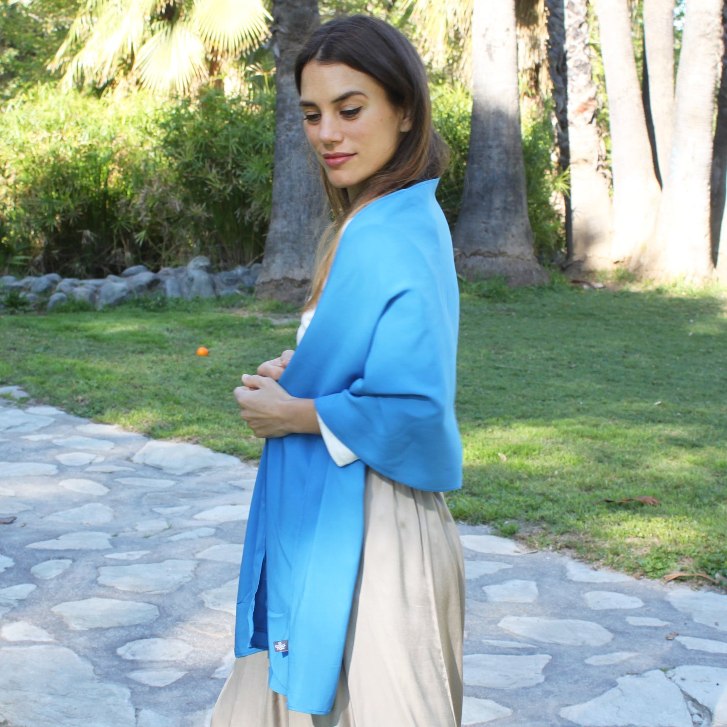 Chal Crepe de Seda · Azul Cielo Grande (50x200cm)