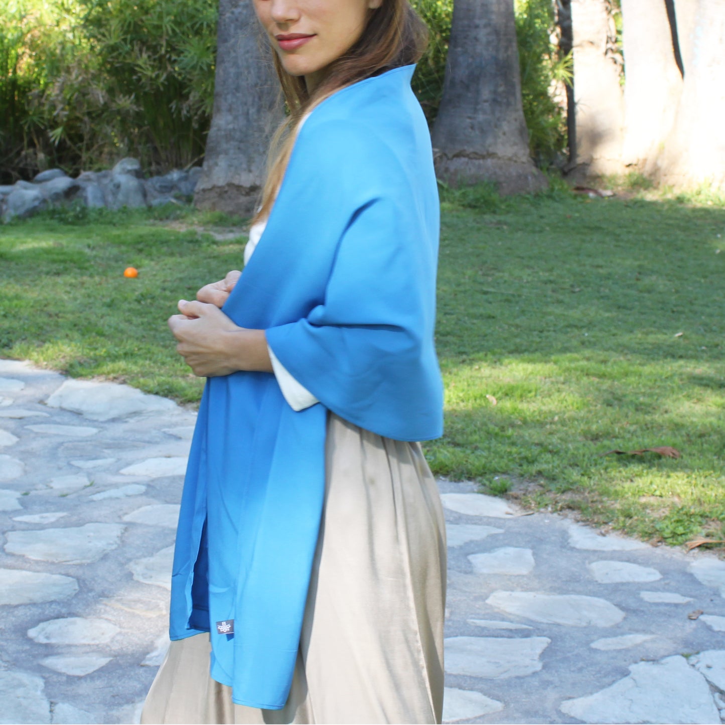 Chal Crepe de Seda · Azul Cielo Grande (50x200cm)