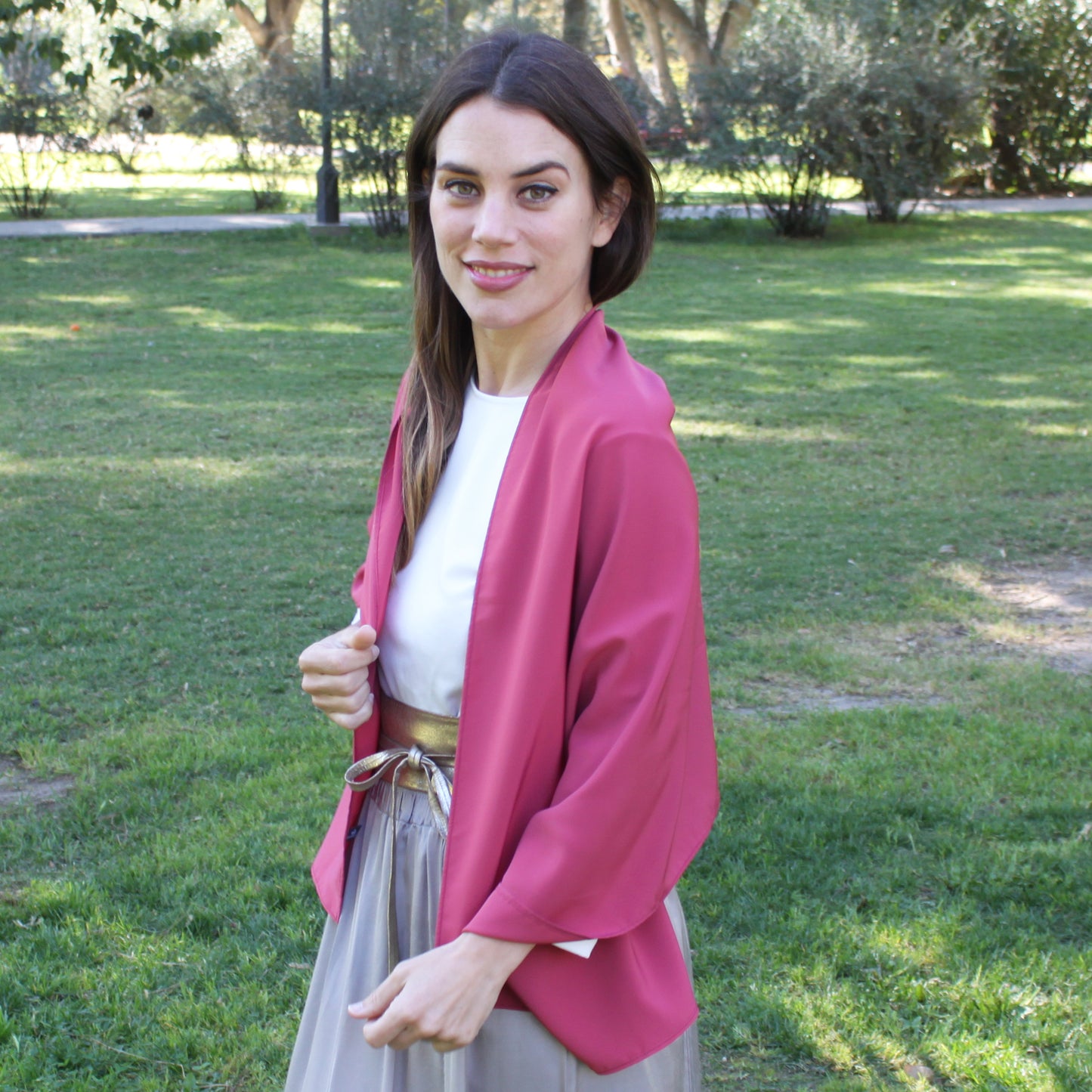 Chal de Fiesta Crepe de Seda – Elegancia Artesanal Hecha en Sevilla · Burdeos (50x150cm) última unidad!