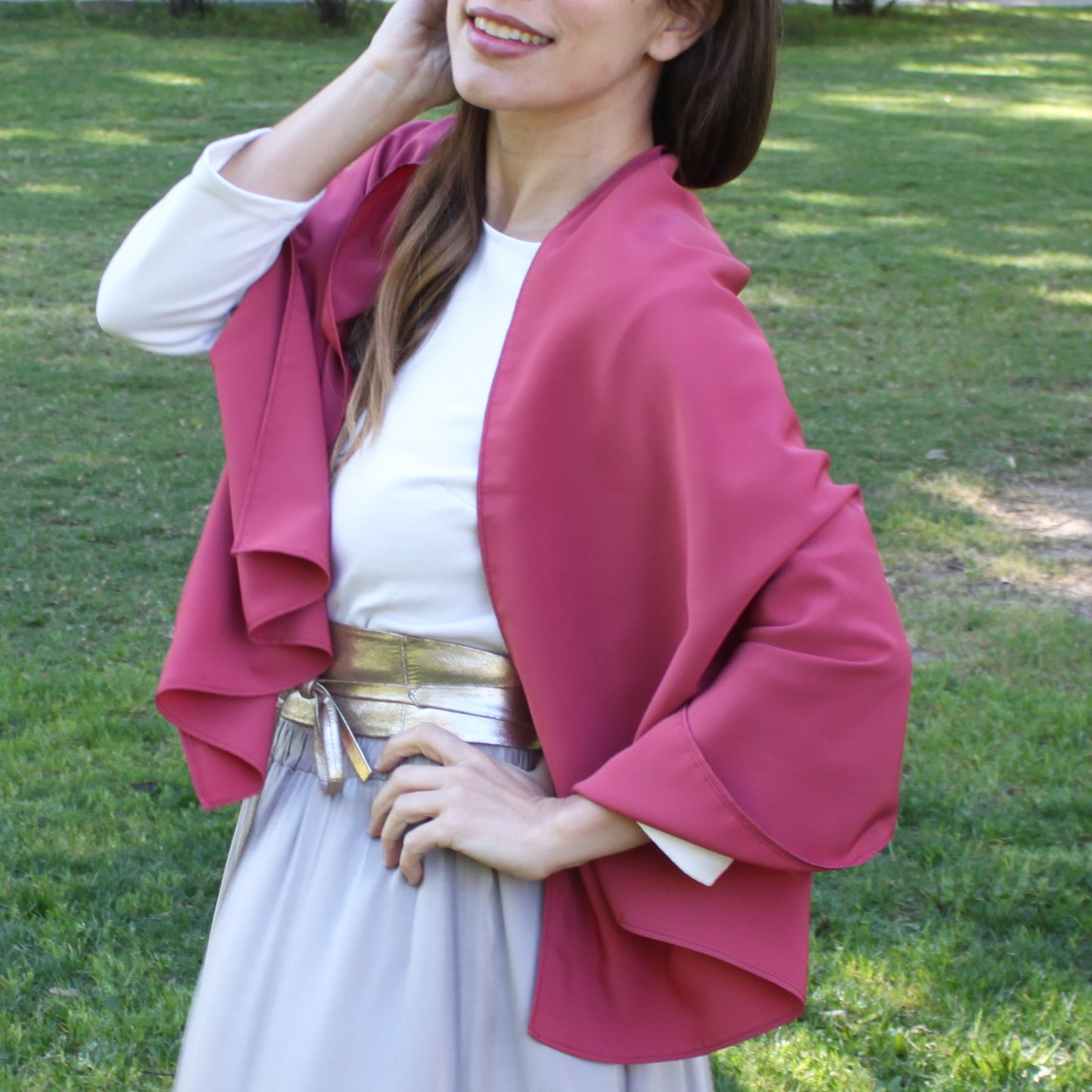 Chal de Fiesta Crepe de Seda – Elegancia Artesanal Hecha en Sevilla · Burdeos (50x150cm) última unidad!