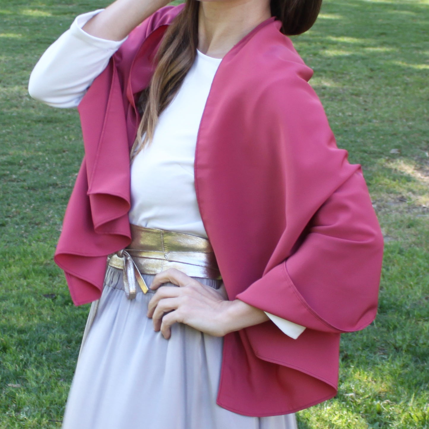 Chal de Fiesta Crepe de Seda – Elegancia Artesanal Hecha en Sevilla · Burdeos (50x150cm) última unidad!