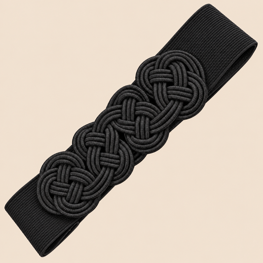 Ceinture élastique à nœuds · Noire