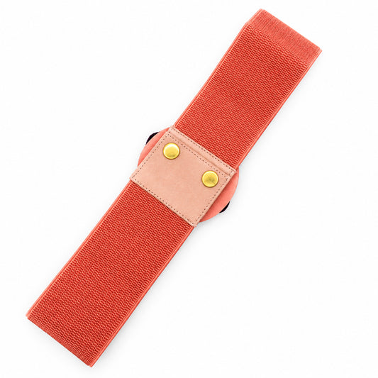 Cinturón Elástico Pompones · Coral Multicolor