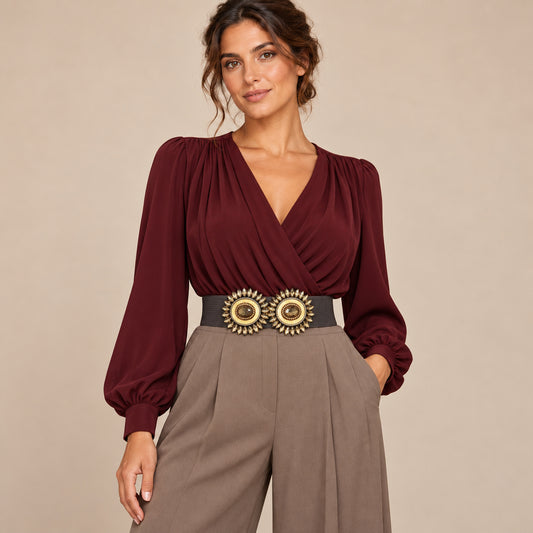 Ceinture élastique · Cristaux dorés