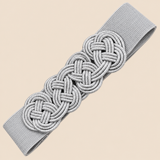 Elastischer Gürtel mit Knoten · Silber