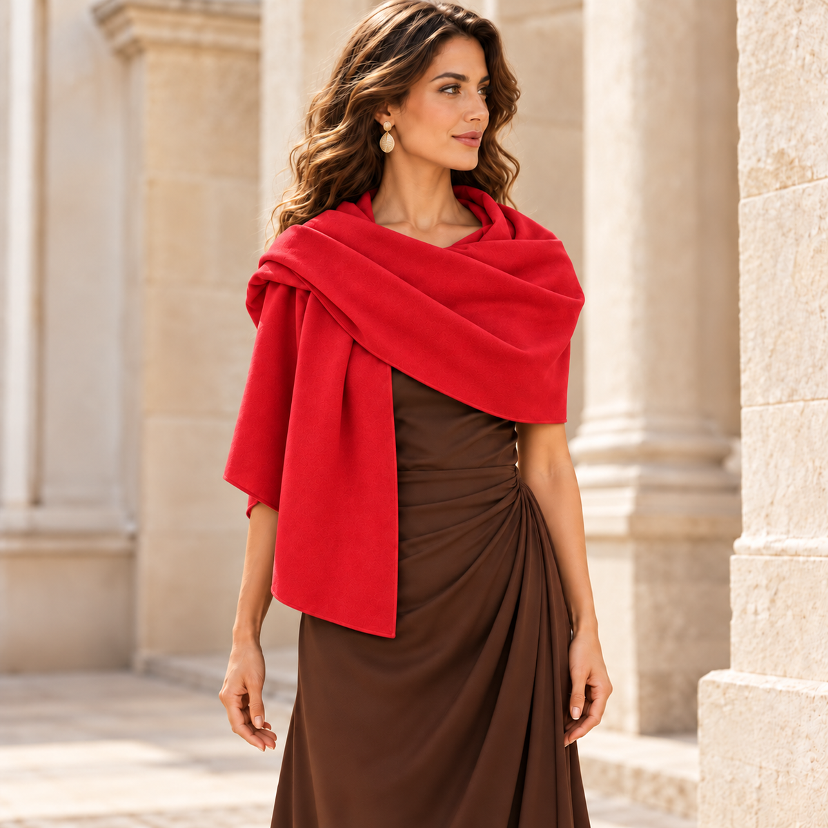 Estola Chal de Antelina (155x48cm) · Rojo Granate