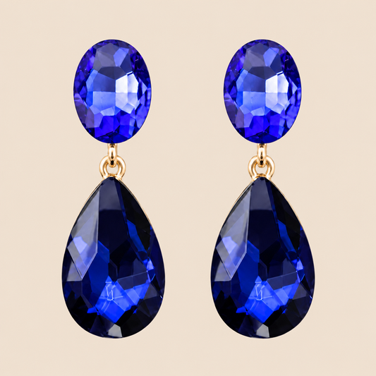 Pendientes Cristales Brillantes Lágrima · Azul (últimas unidades!)