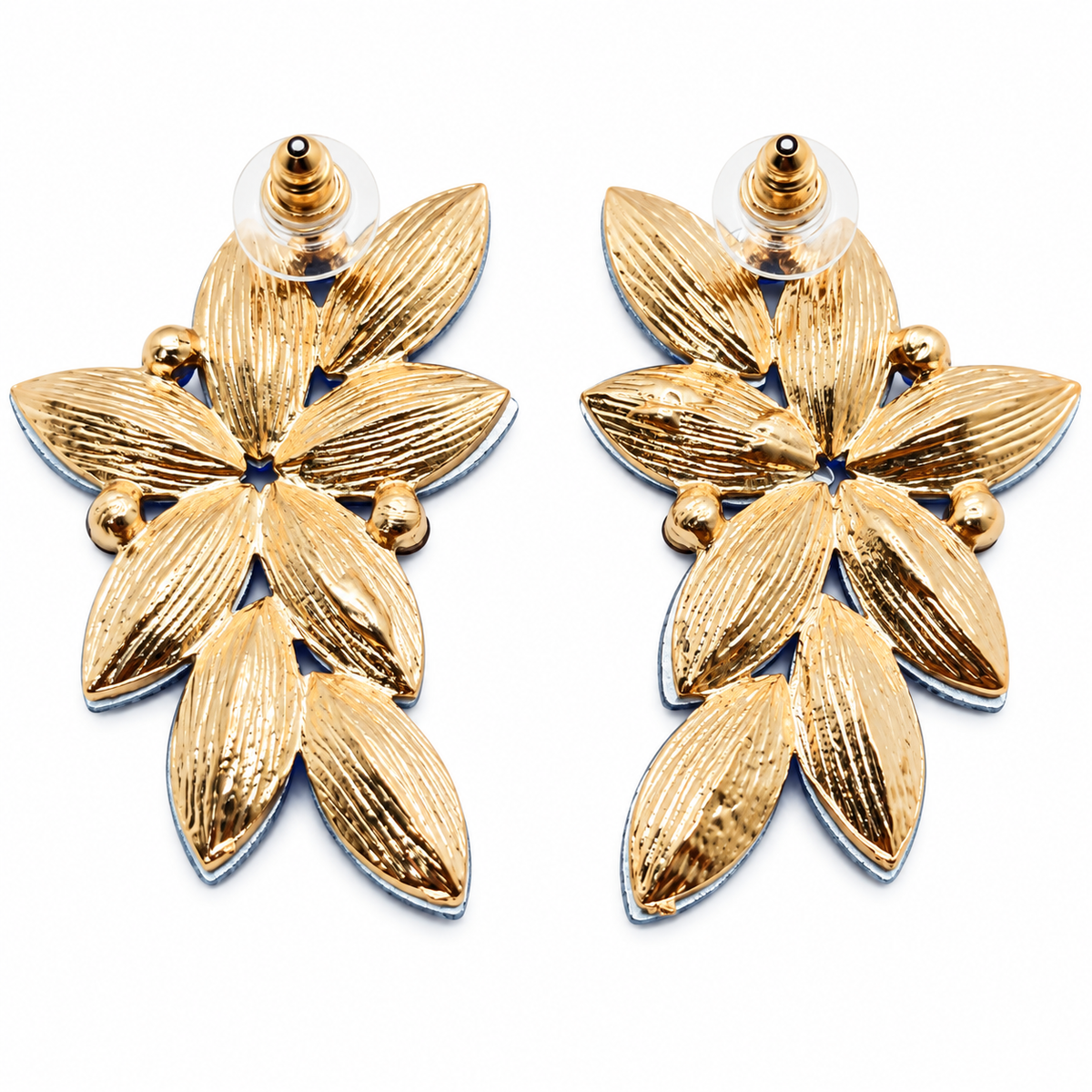 Boucles d'oreilles florales spectaculaires · Cristaux orange, or