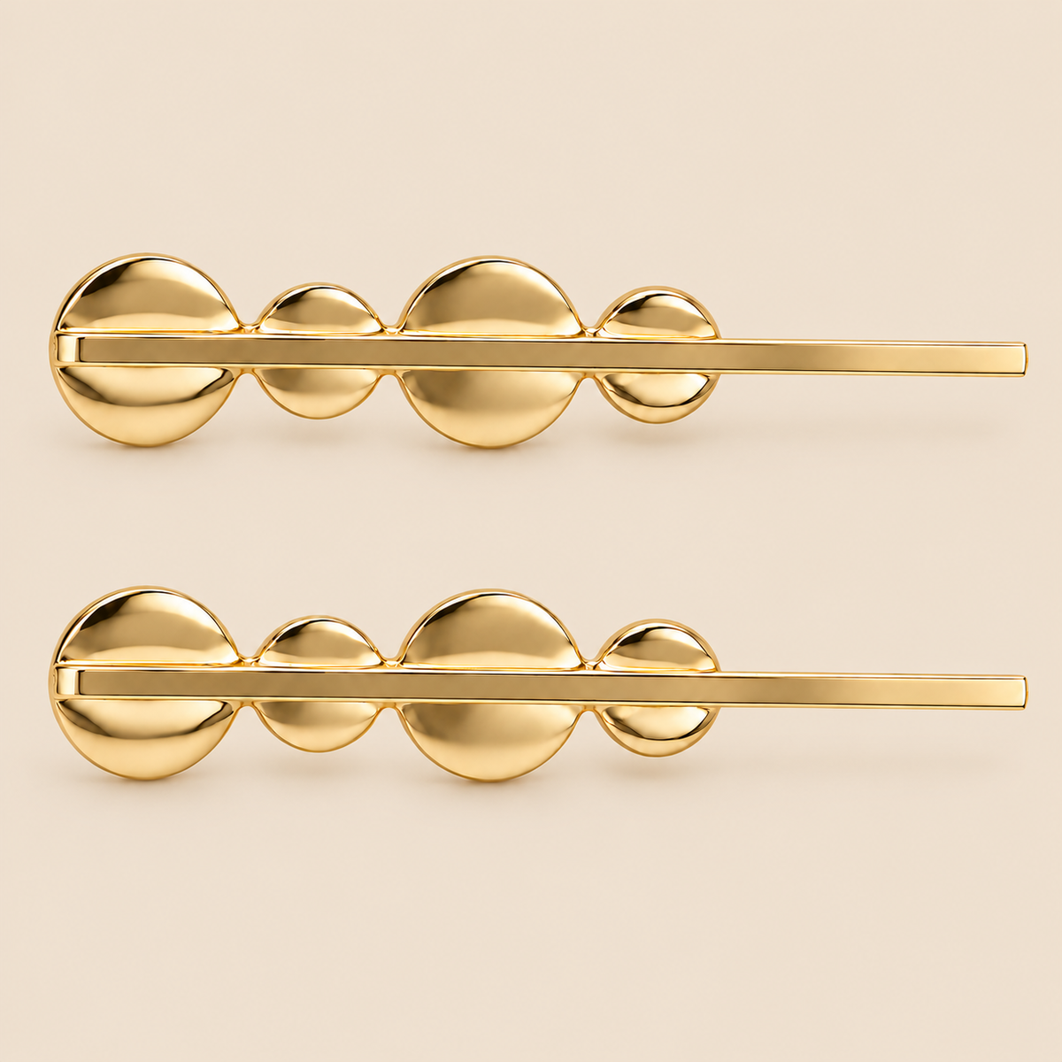 Pinzas doradas para el pelo con perlas · Pack de 2