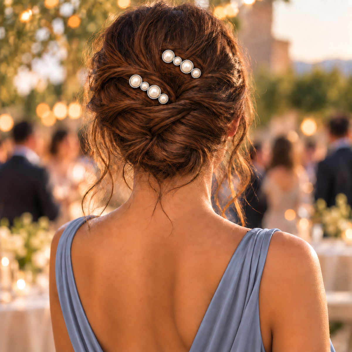 Goldene Haarspange · Goldene Perlenhaarnadel (2er-Pack)