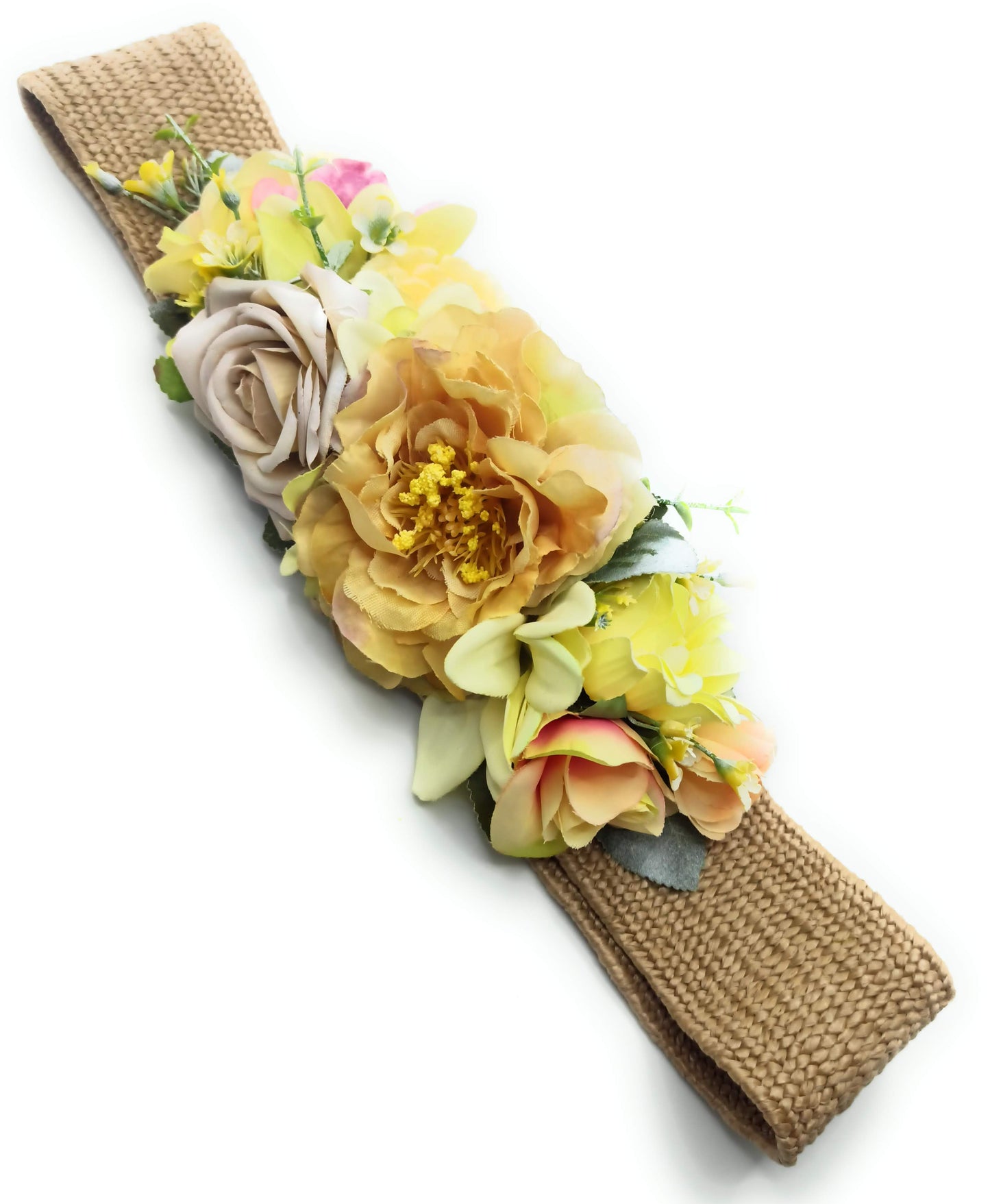 Cinturón de Flores · Rafia Amarillo