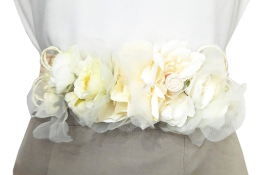 Cinturón de Flores · Rafia Blanco (última unidad!)