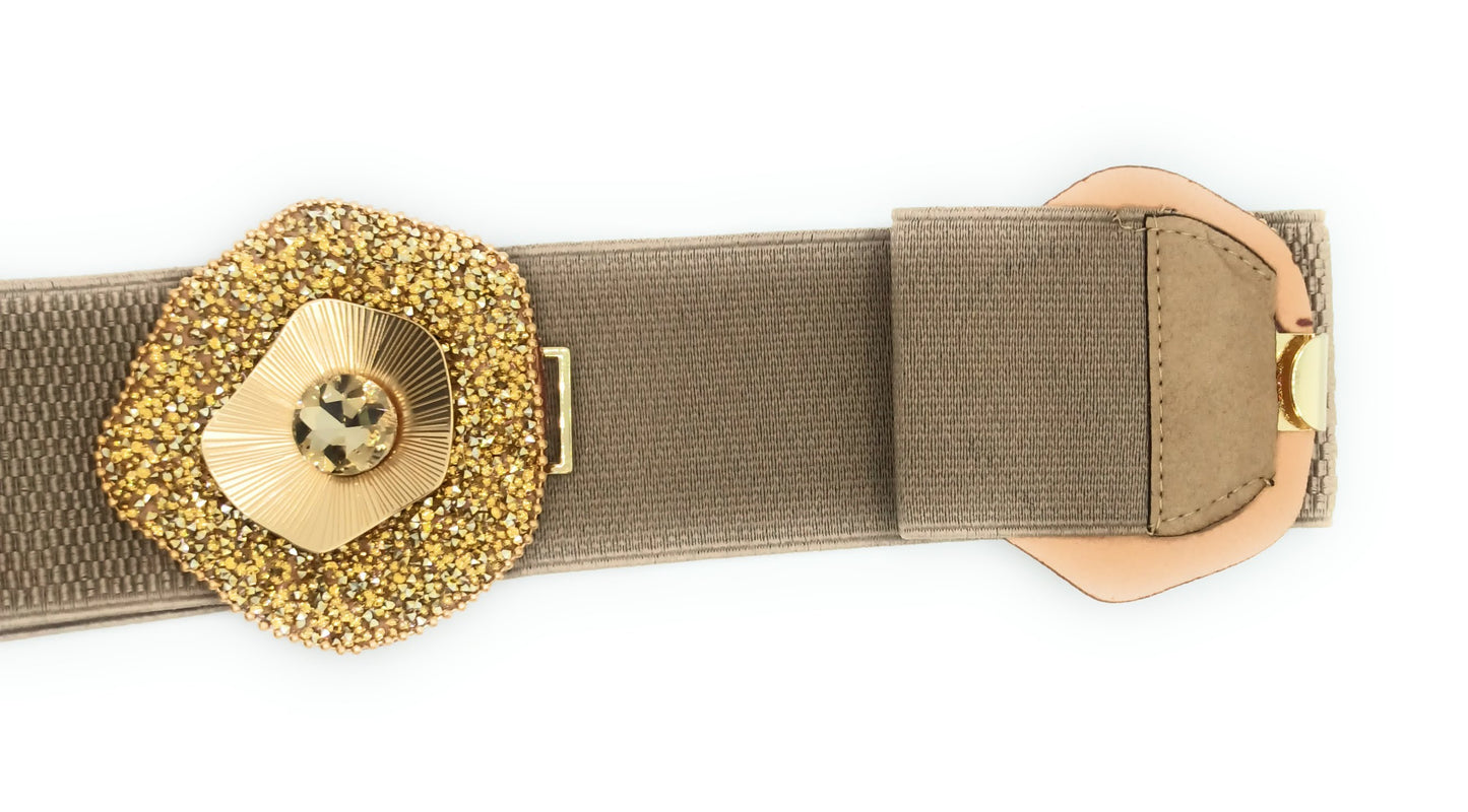 Cinturón Elástico Brillo · Oro