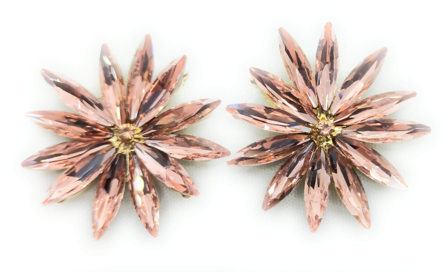 Pendientes Cristales Margarita · Rosado, Oro