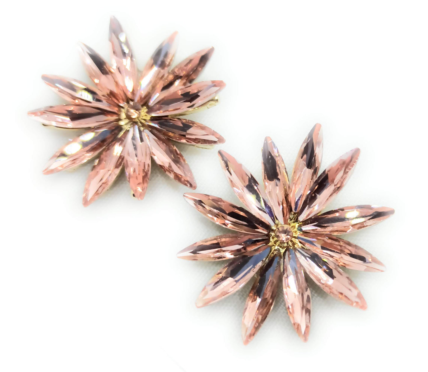 Pendientes Cristales Margarita · Rosado, Oro