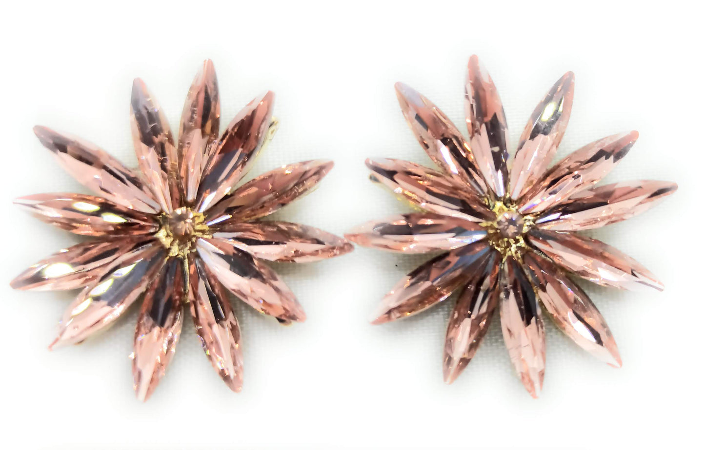 Pendientes Cristales Margarita · Rosado, Oro