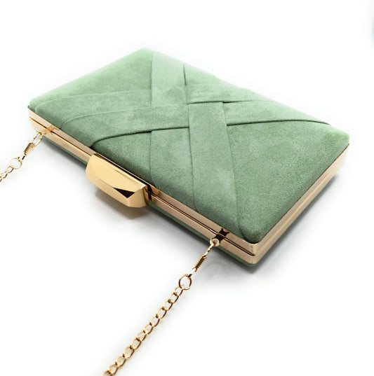Mintgrüne Wildleder-Umhängetasche/Crossbody-Handtasche (Letzte Exemplare!)