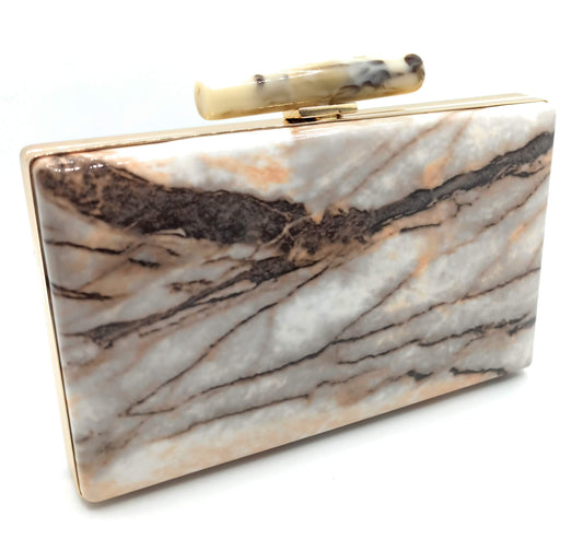 Cartera De Mano Bolso Fiesta · Mármol Rosado