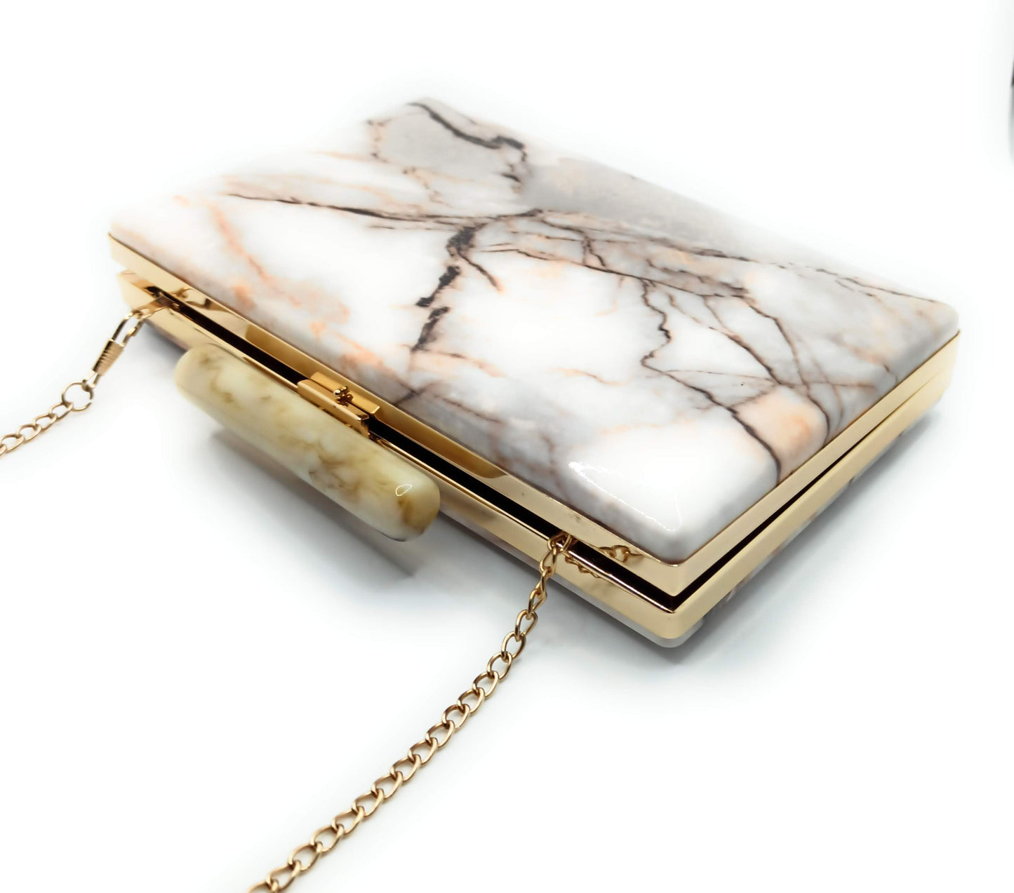 Cartera De Mano Bolso Fiesta · Mármol Rosado