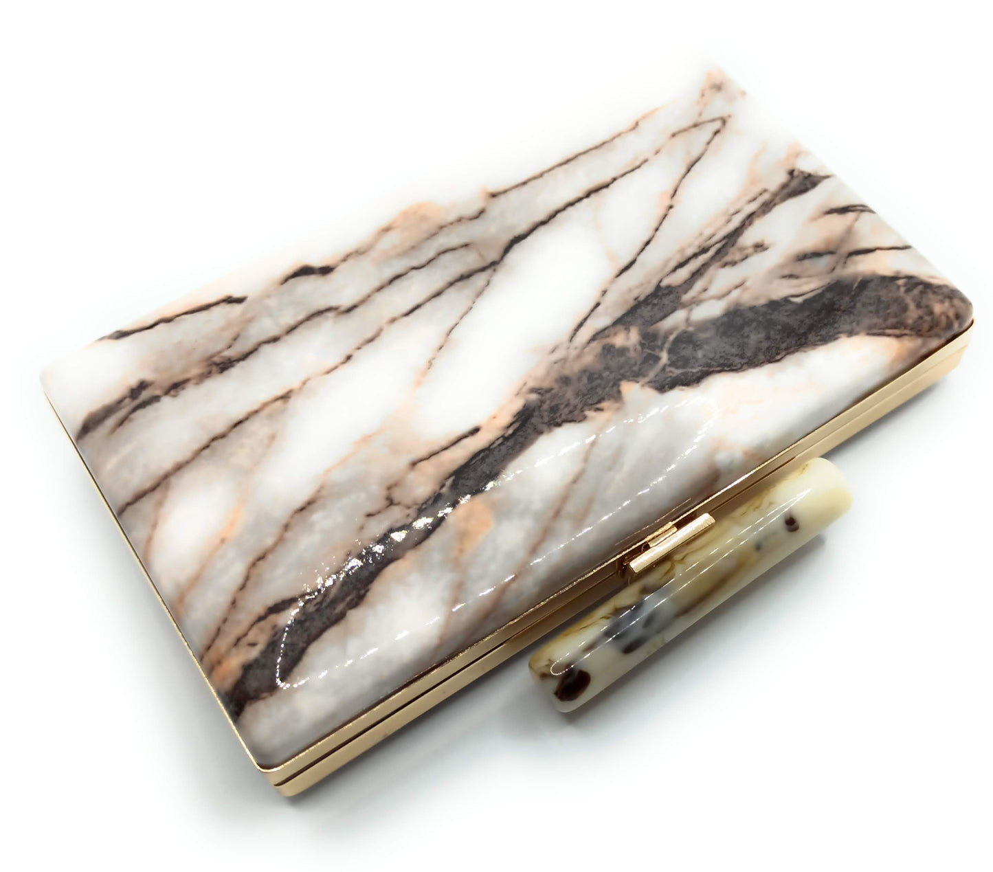 Cartera De Mano Bolso Fiesta · Mármol Rosado