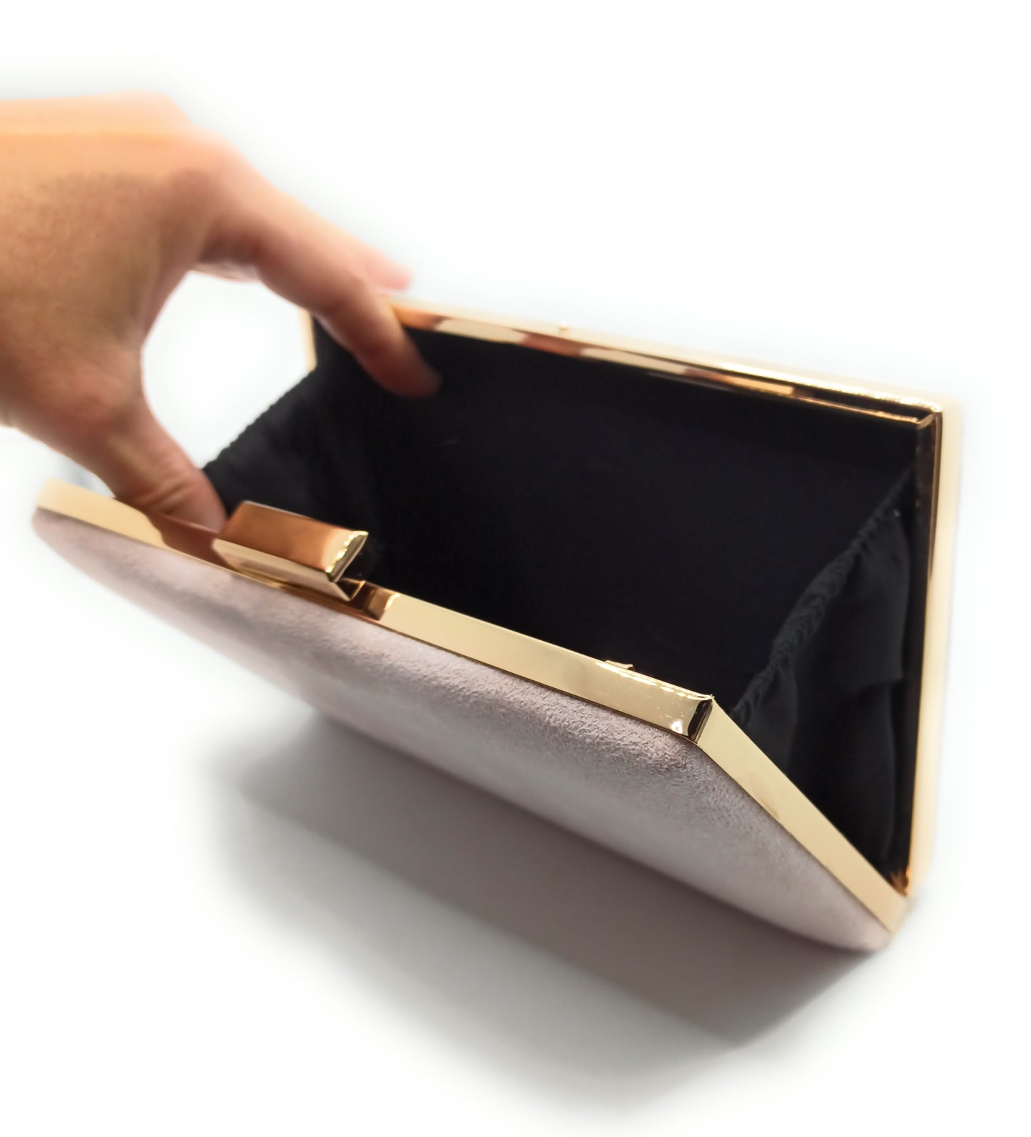 Rechteckige Abendclutch · Nude-Wildleder (Letztes Exemplar!)