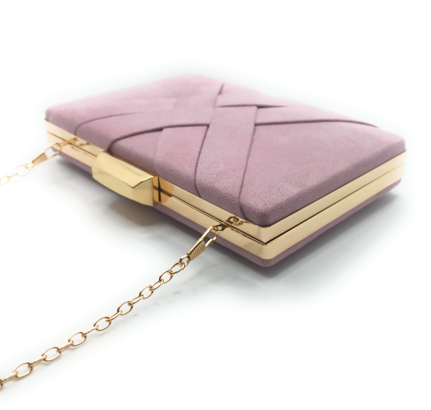 Handtasche, Partytasche, Umhängetasche, hellviolettes Wildleder