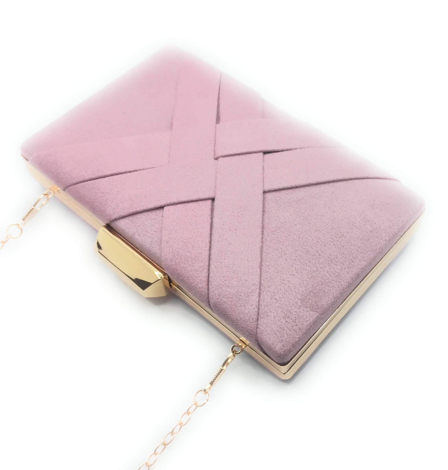 Handtasche, Partytasche, Umhängetasche, hellviolettes Wildleder