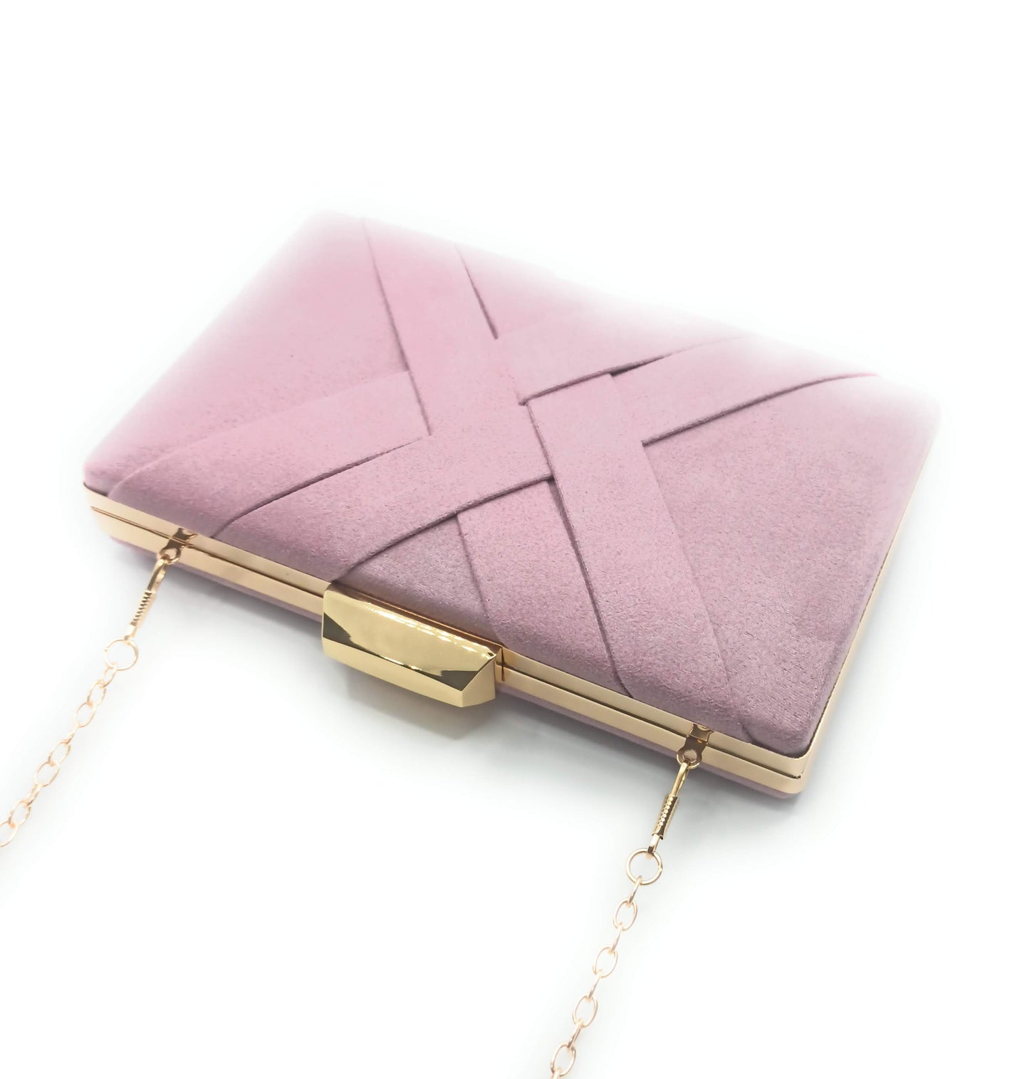 Handtasche, Partytasche, Umhängetasche, hellviolettes Wildleder