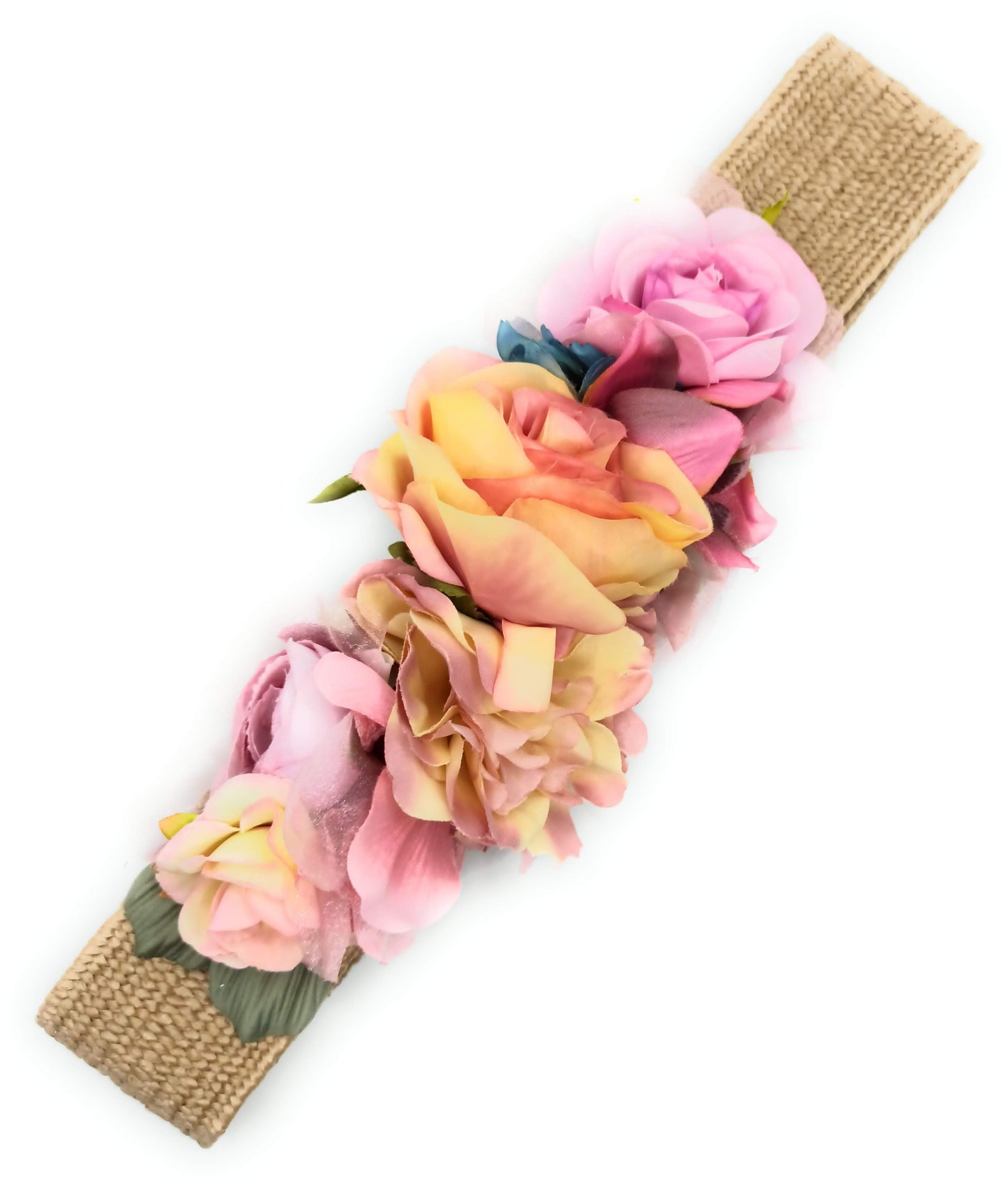 Cinturón de Flores · Rafia Rosa Amarillo