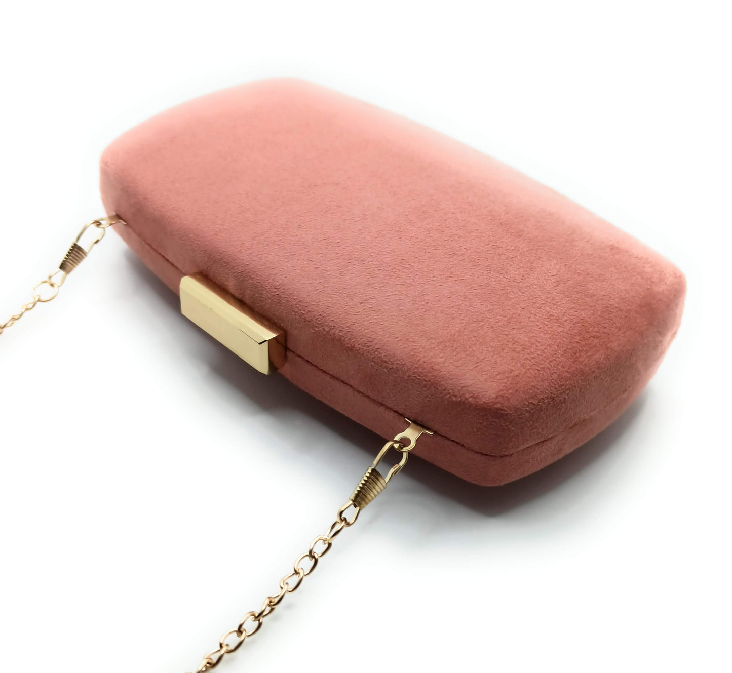 Cartera De Mano Bolso Fiesta · Ante Ovalado Rosa Viejo