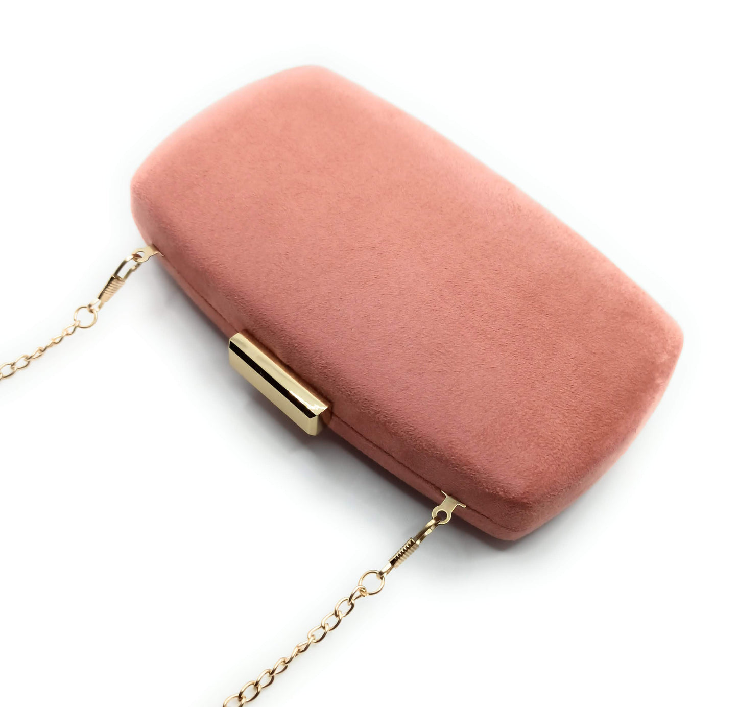 Cartera De Mano Bolso Fiesta · Ante Ovalado Rosa Viejo