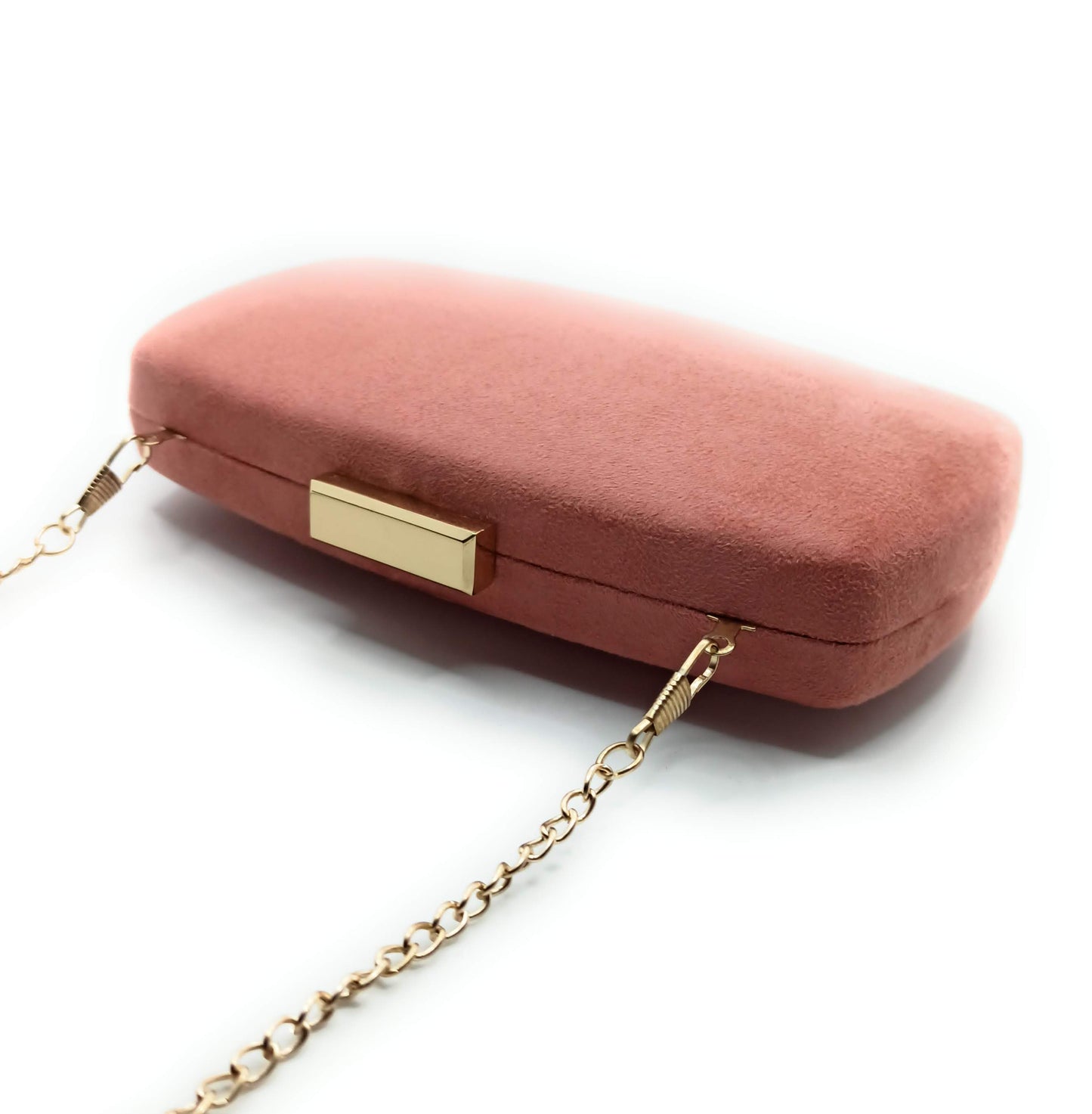 Cartera De Mano Bolso Fiesta · Ante Ovalado Rosa Viejo