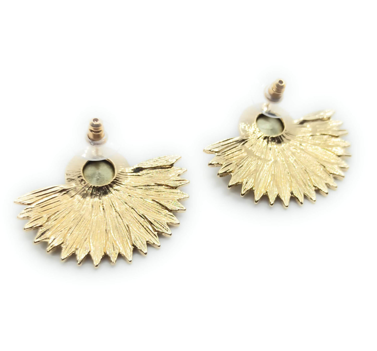 Pendientes Dorados con Cristal · Oro Sol Verde