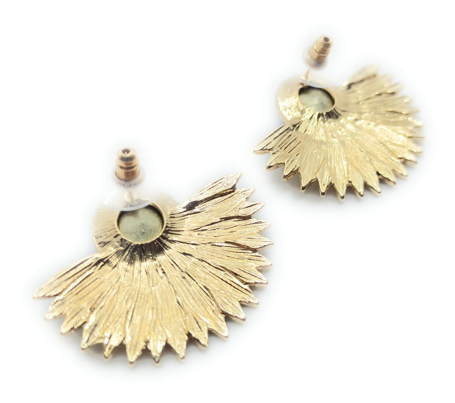 Pendientes Dorados con Cristal · Oro Sol Verde