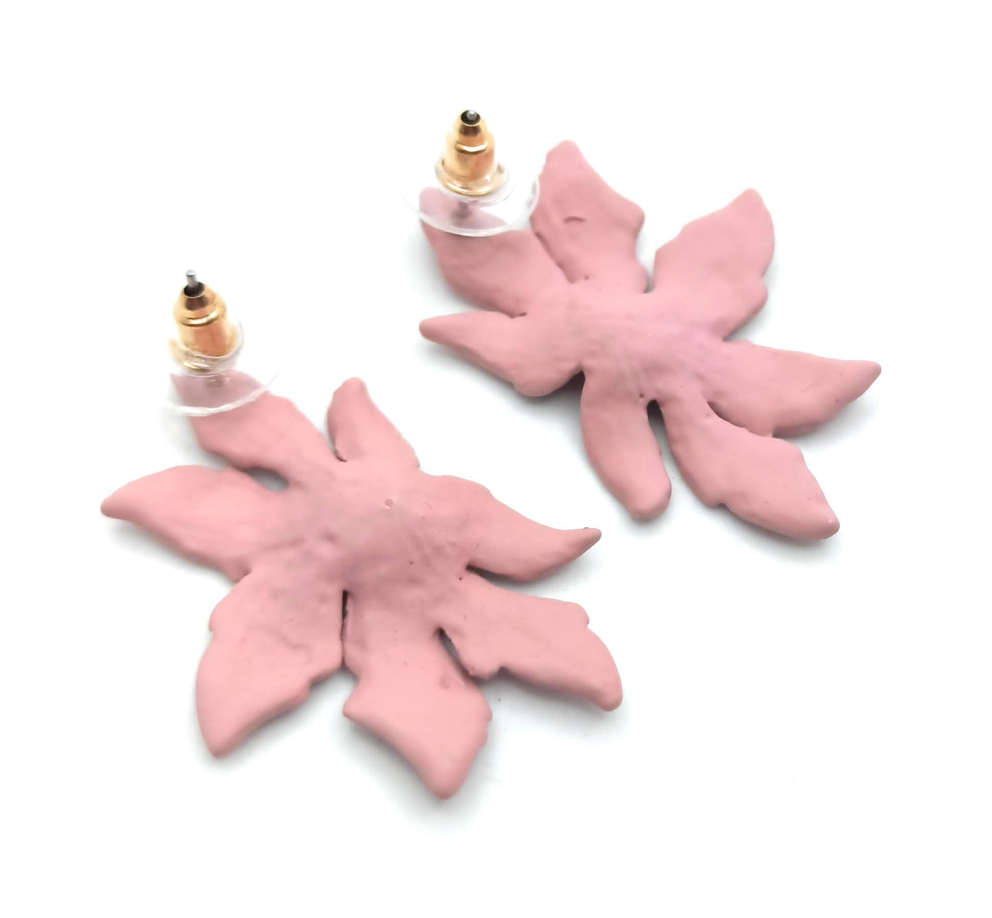 Pendientes Largos Flor · Nude