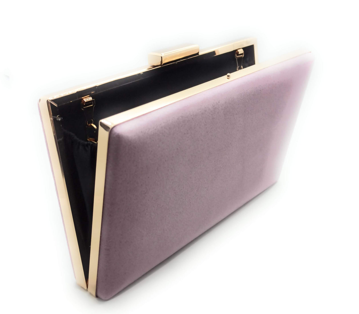 Rechteckige Abendclutch · Fliederfarbenes Wildleder