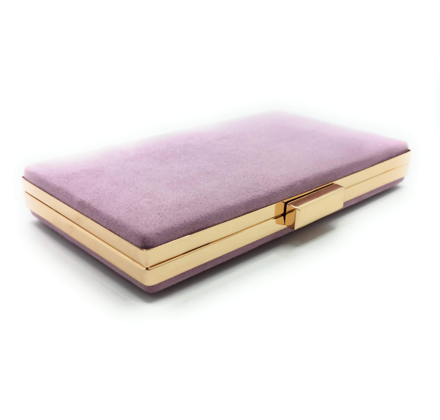 Rechteckige Abendclutch · Fliederfarbenes Wildleder