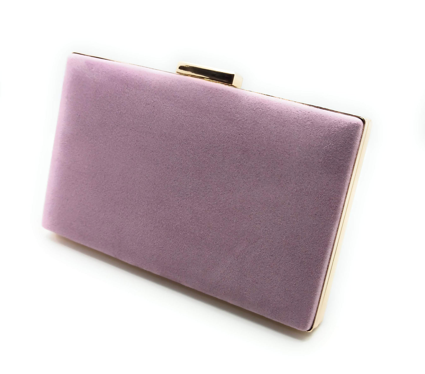 Rechteckige Abendclutch · Fliederfarbenes Wildleder