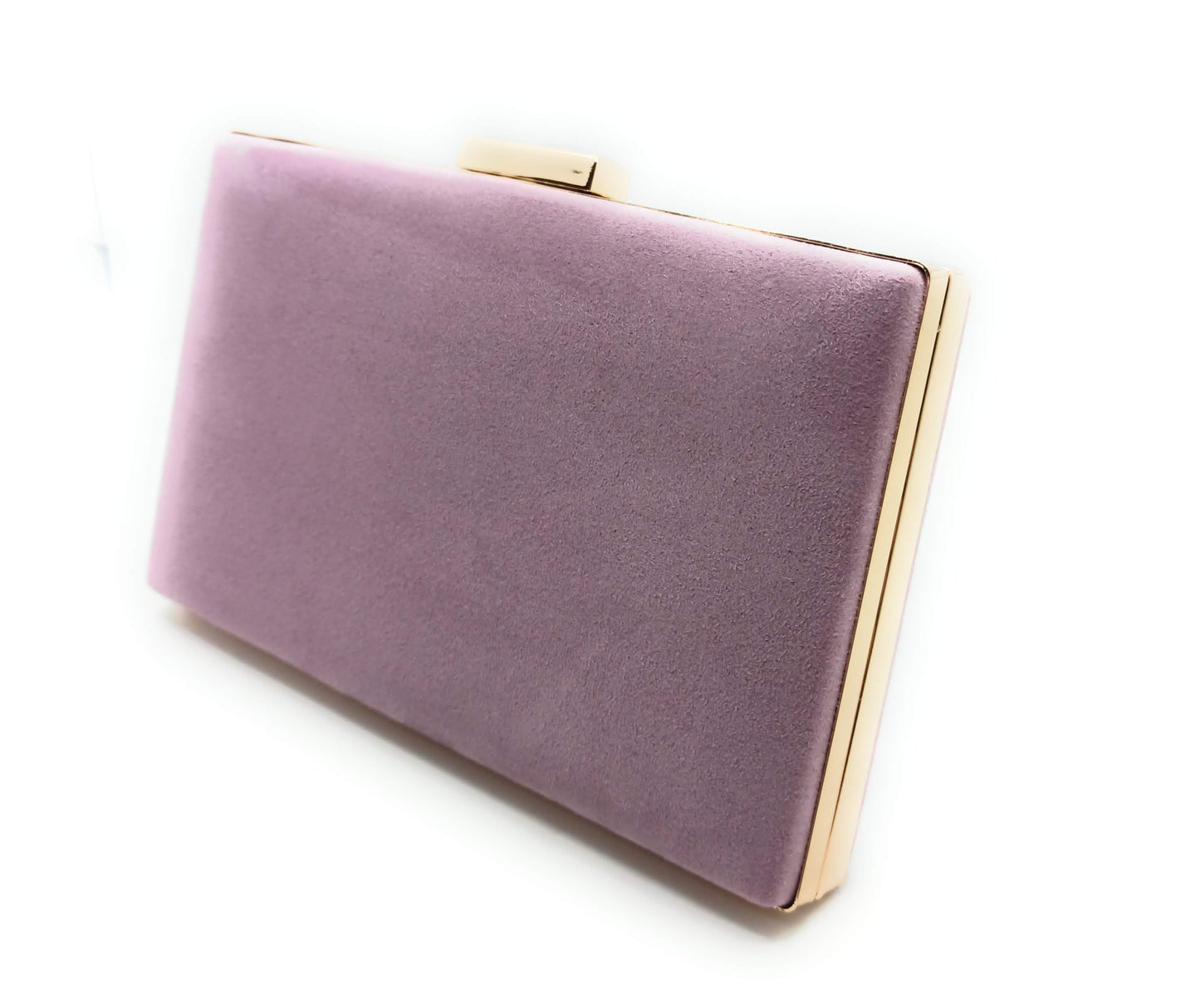 Rechteckige Abendclutch · Fliederfarbenes Wildleder