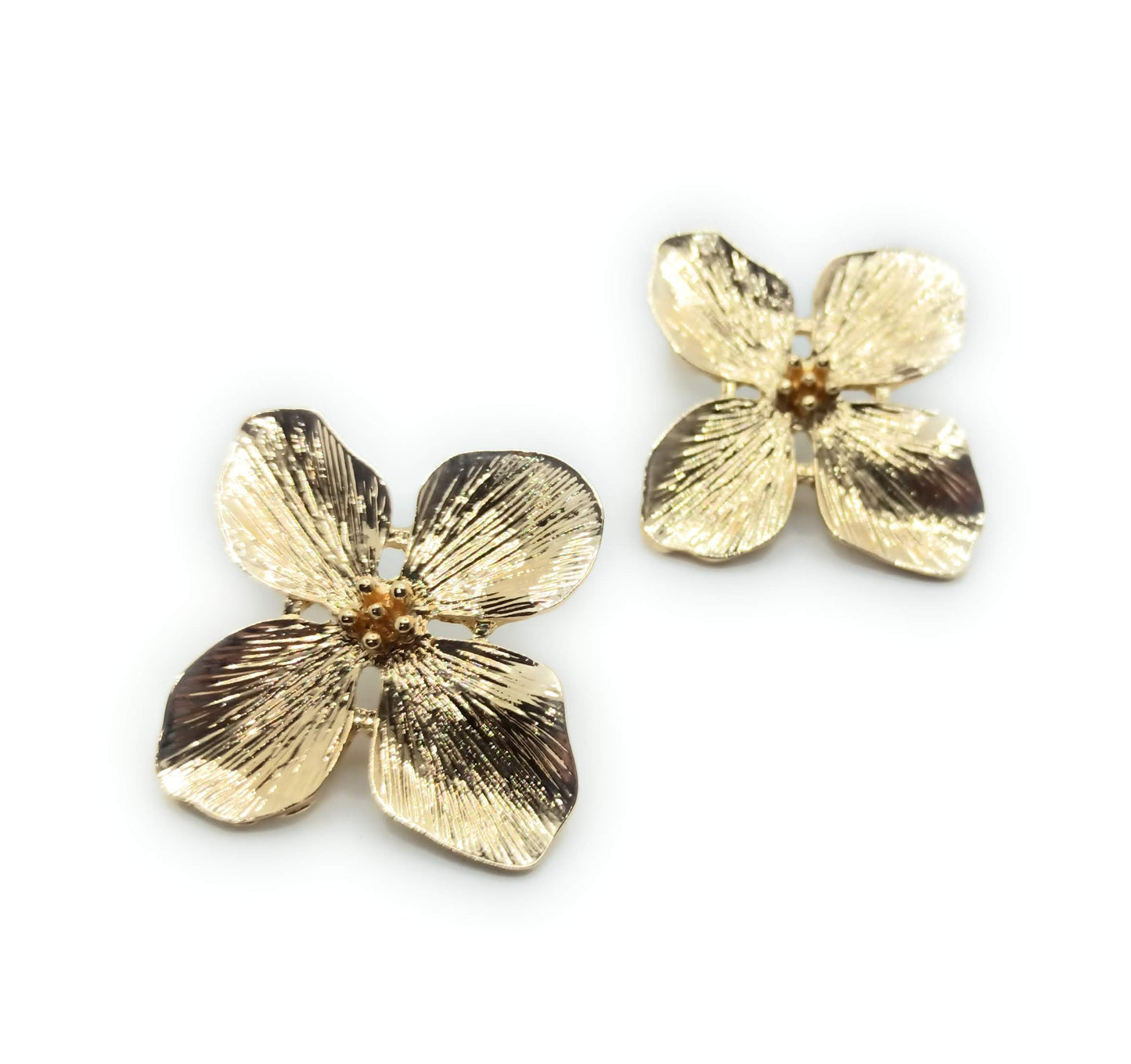 Pendientes Grandes Dorados · XL Orquídea Oro
