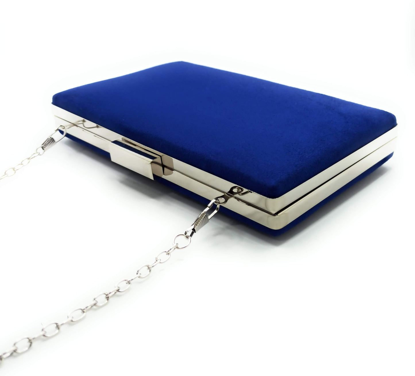 Cartera De Mano Bolso Fiesta Rectangular · Ante Marino Plata